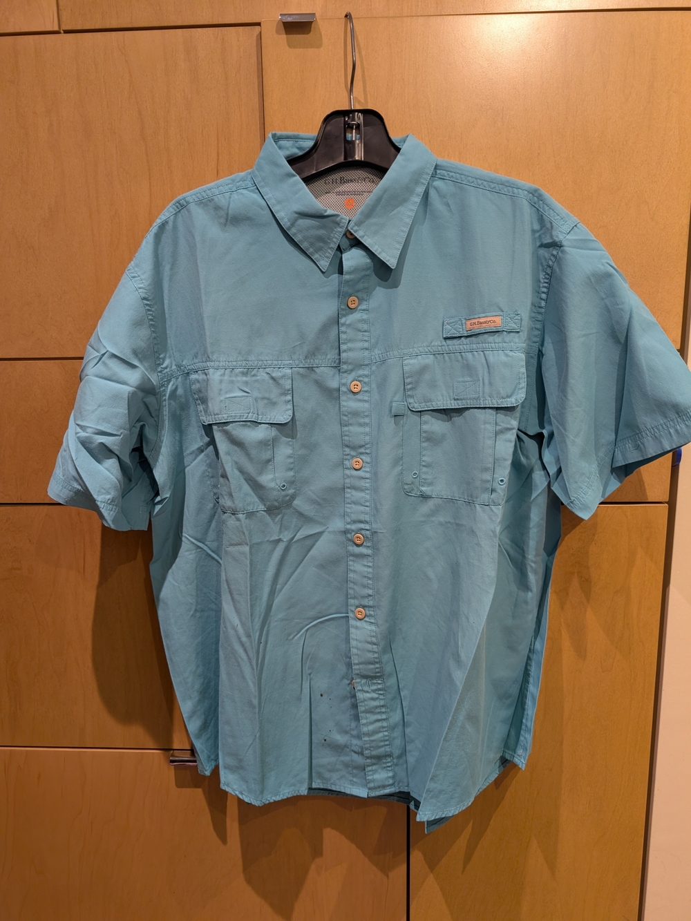 GH Bass Men’s Short Sleeve Button-Up Shirt - Light Blue